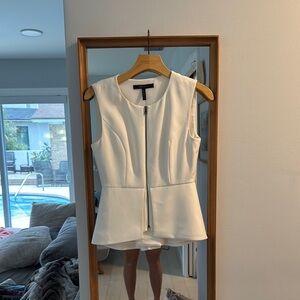 White Sleeveless BCBG Peplum Top